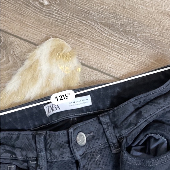 Zara mid rise black snake print skinny jeans - Picture 5 of 6